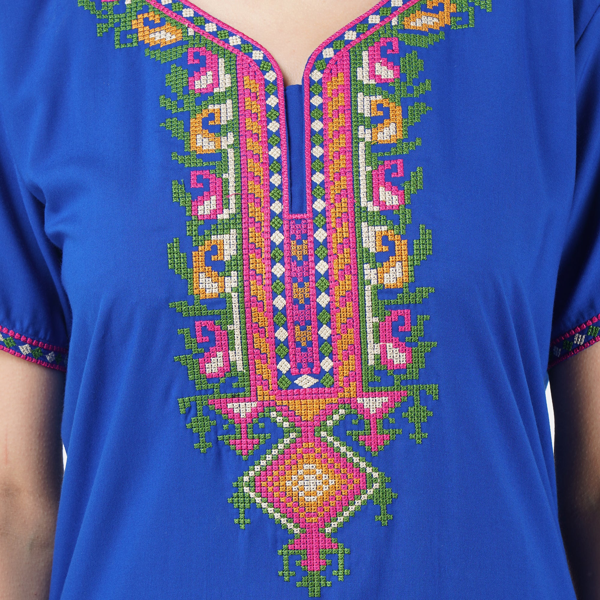 Crosswork Embroidered  Nightgown