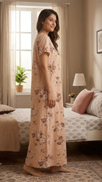 Women’s Floral Print Alpine Pleat Nightgown