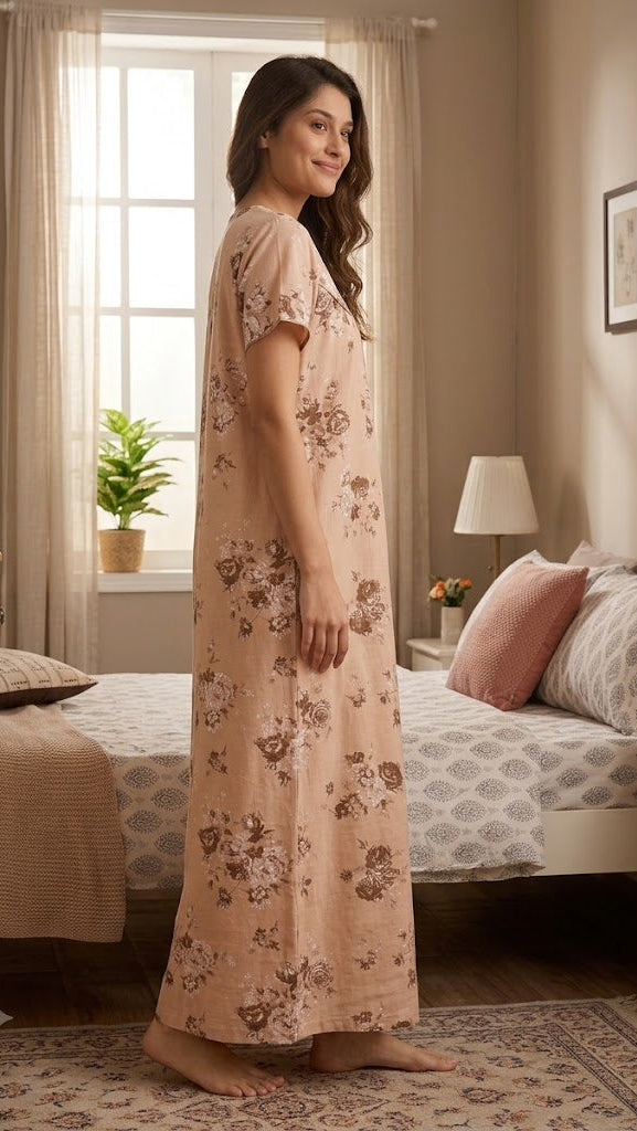 Women’s Floral Print Alpine Pleat Nightgown
