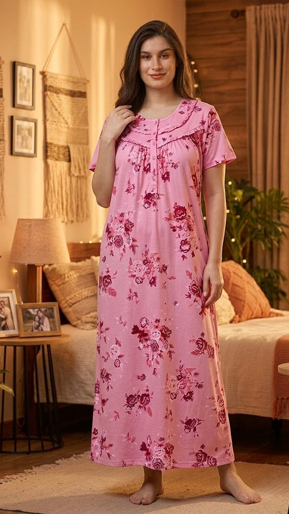 Women’s Floral Print Alpine Pleat Nightgown