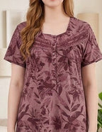 Classic A-Line Yoke Buttoned Lounge Gown