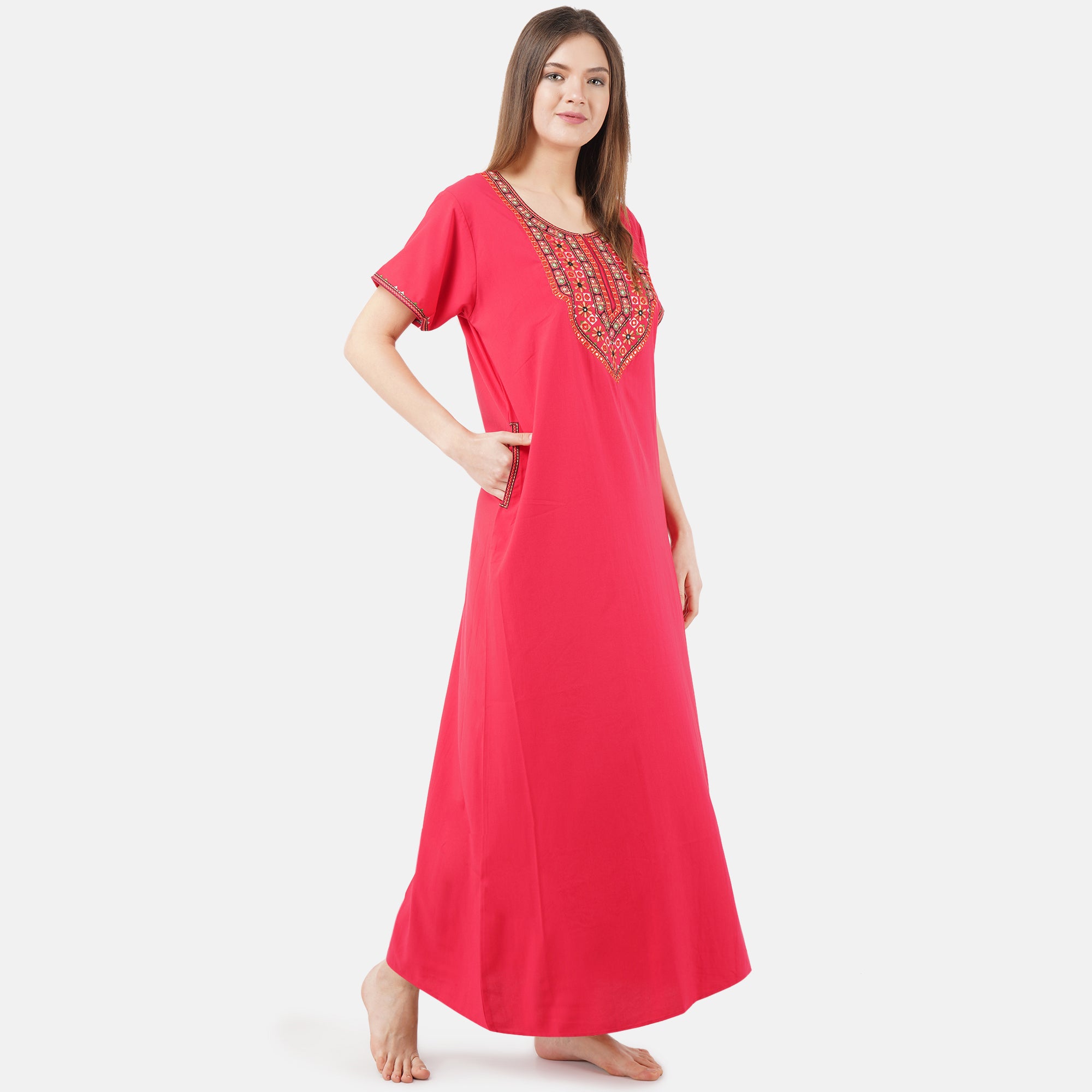 Mirror Embroidery  Night Gown