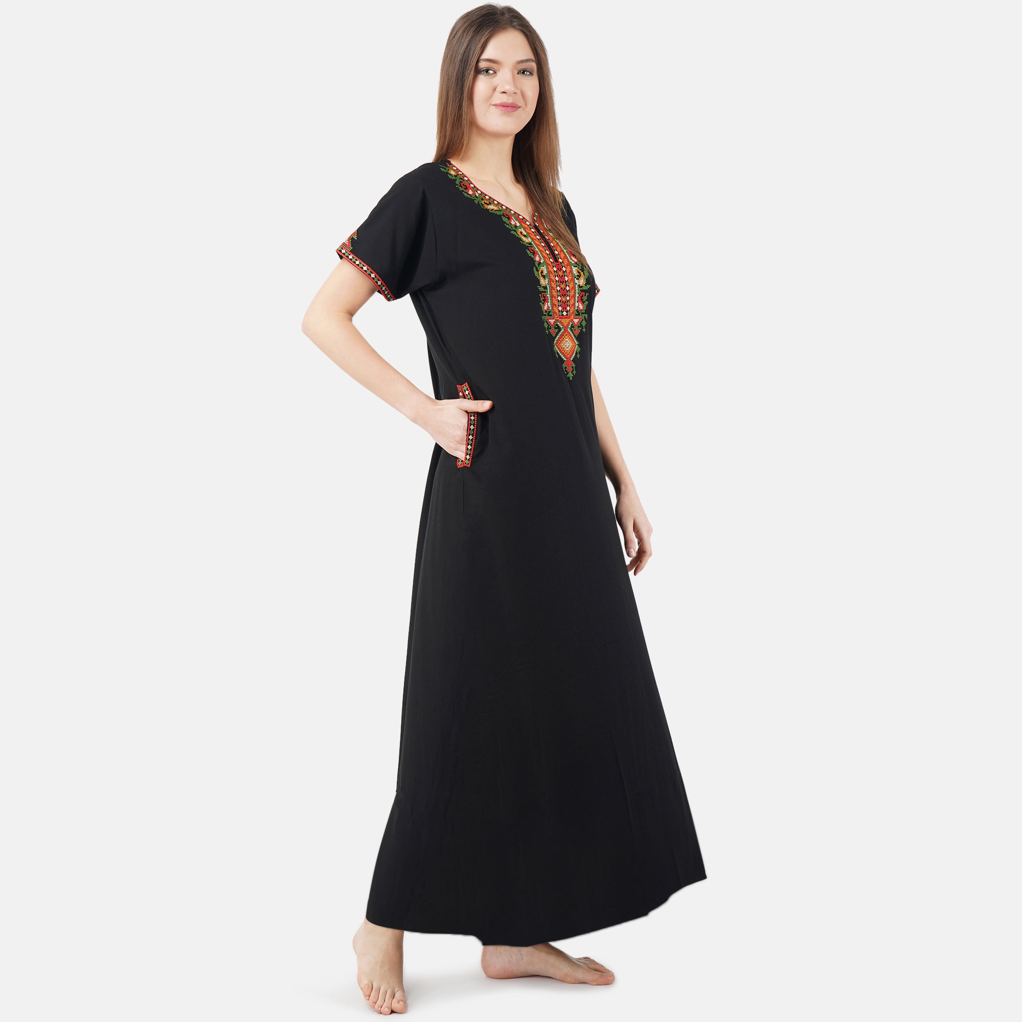 Crosswork Embroidered  Nightgown