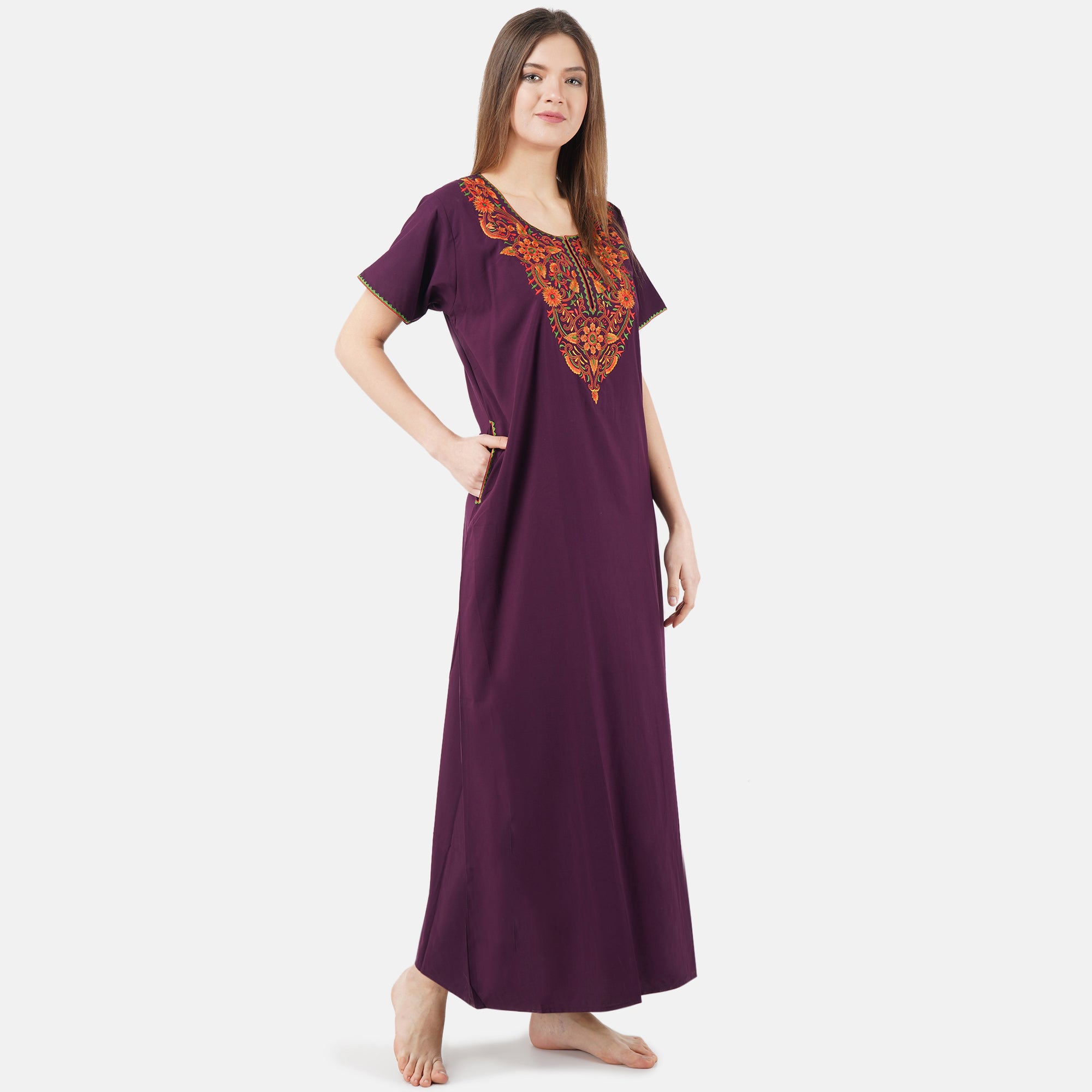 Colourful Embroidery Nightgown