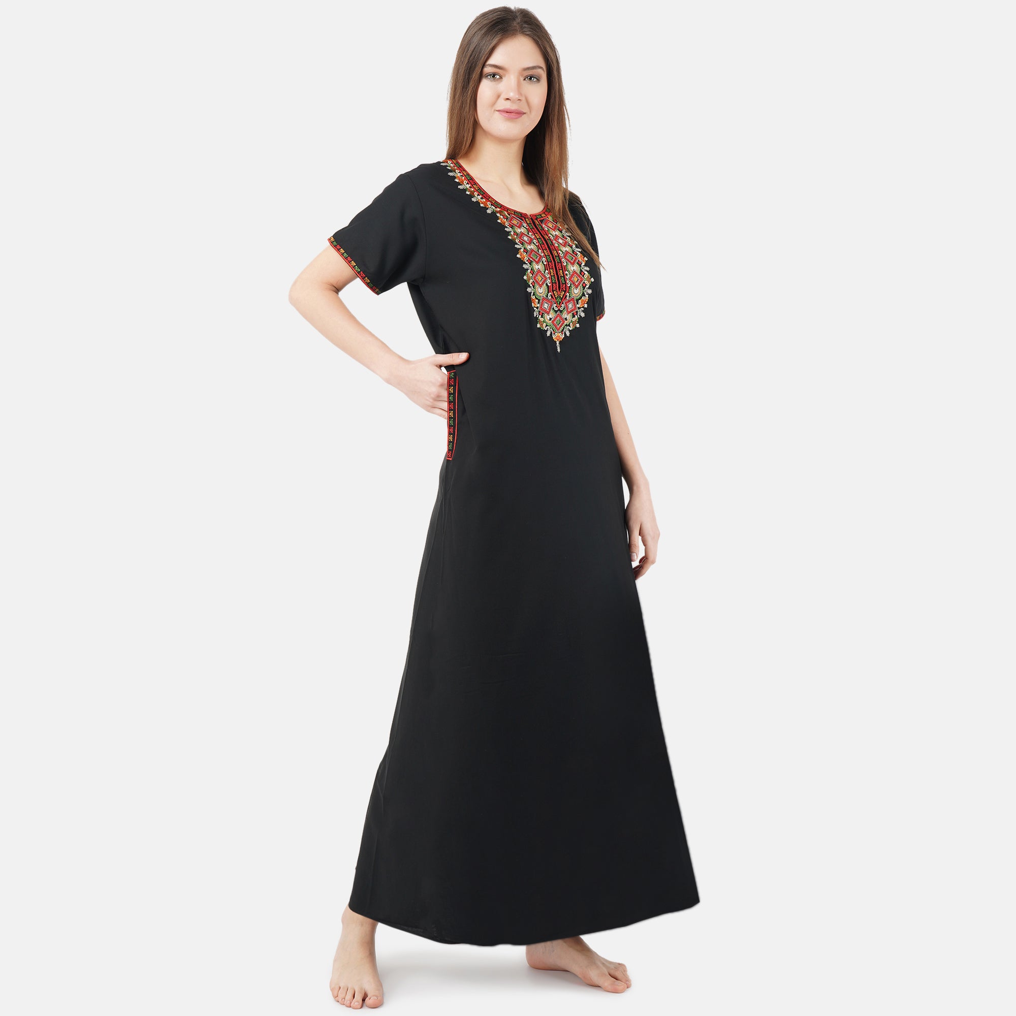 Multi Coloured Embroidered Nightgown