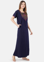 Resham Embriodery No Bra Nighty