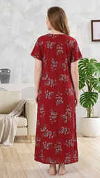 Alpine Plit Embroidered A-Line Floral Nightgown / Maxi Dress