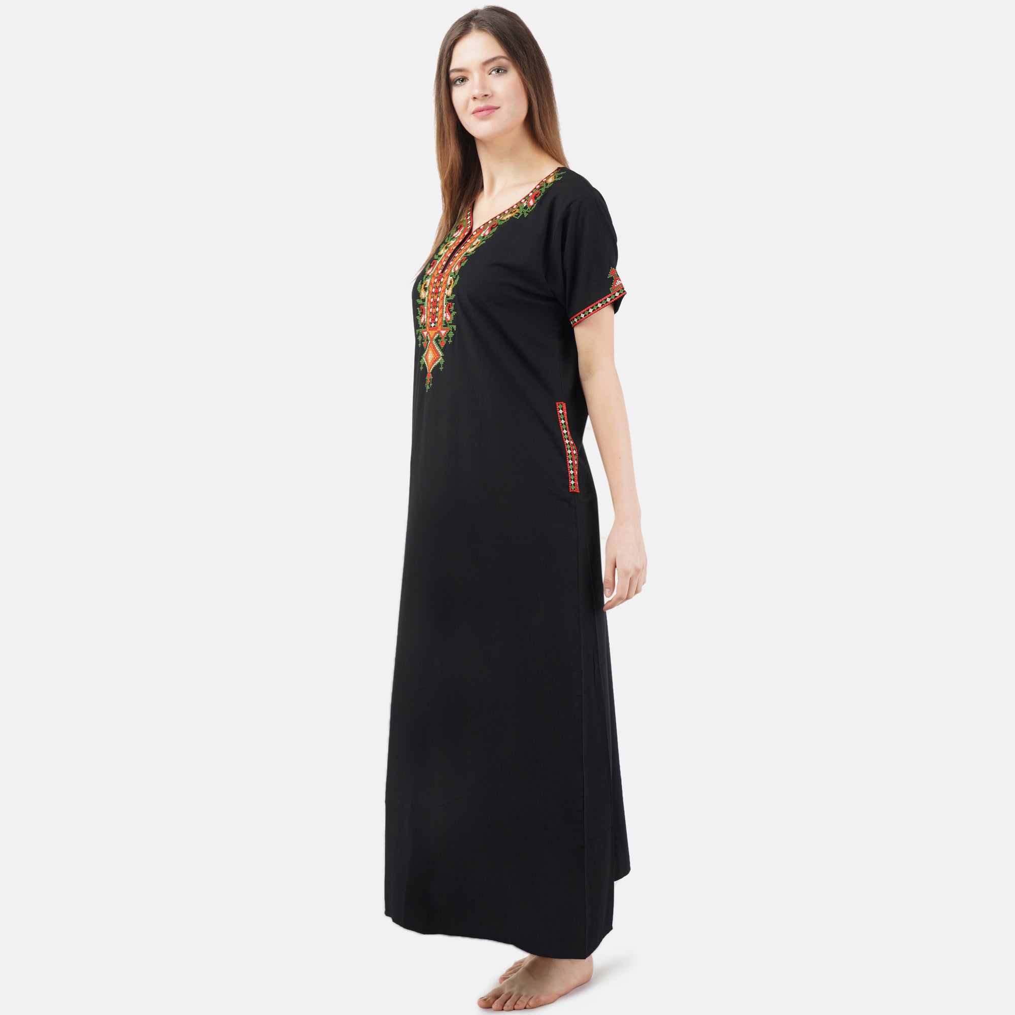 Crosswork Embroidered  Nightgown