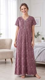 Women’s Floral A-Line Long Nightgown