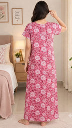 Floral Embroidered Cotton Nighty