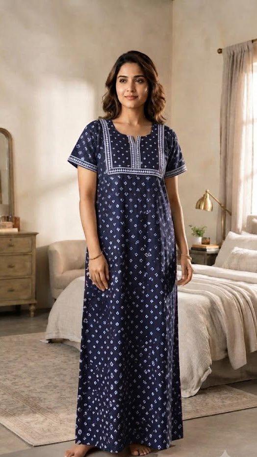 Resham Accent Cotton Lounge Dress