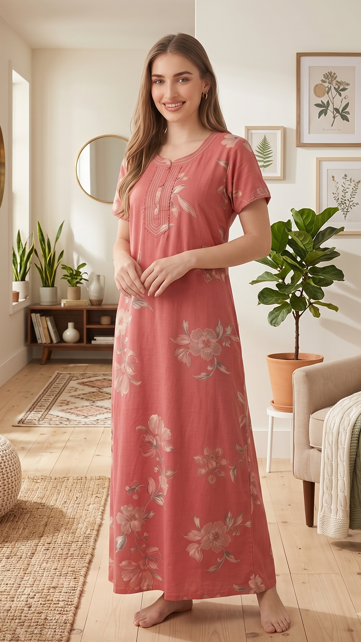Alphine Printed Maxi Nightgown