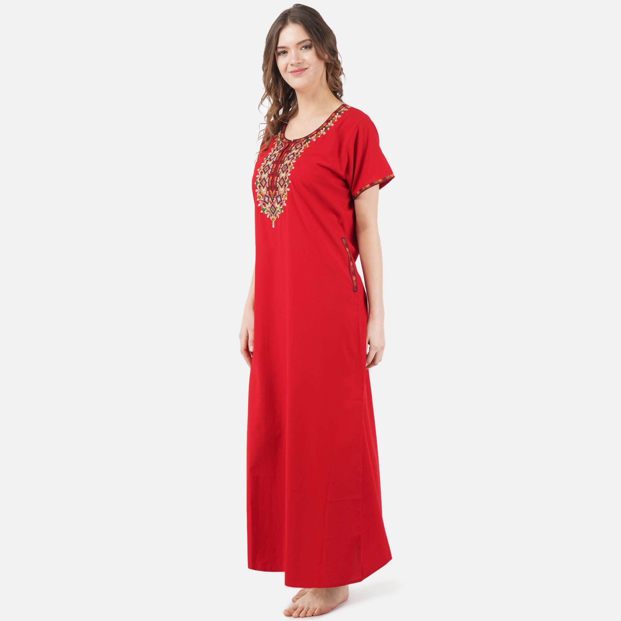 Multi Coloured Embroidered Nightgown