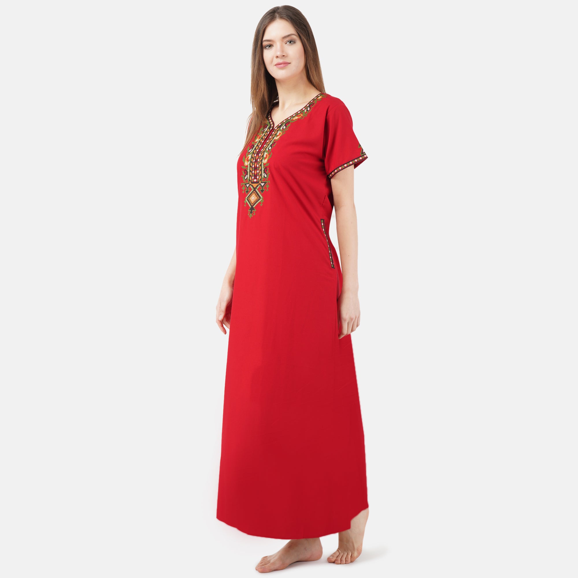 Crosswork Embroidered  Nightgown