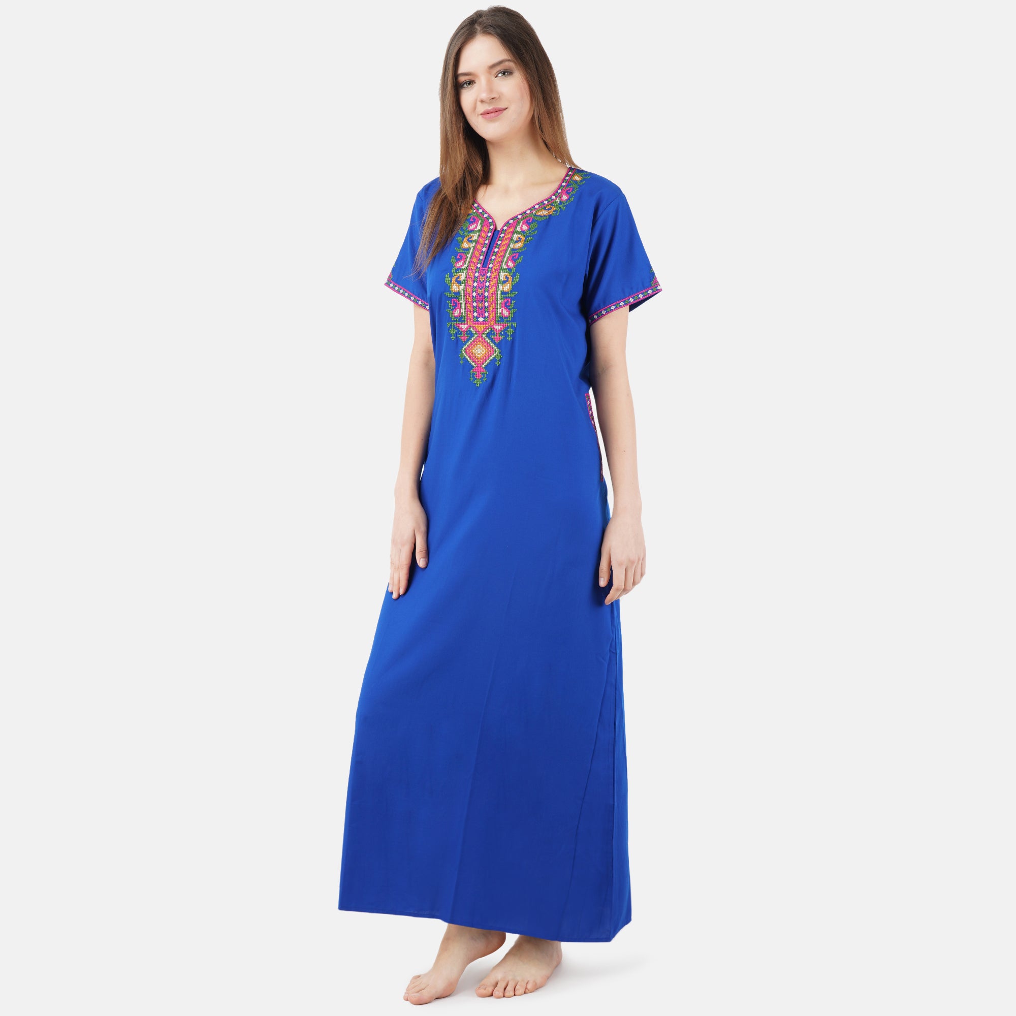 Crosswork Embroidered  Nightgown