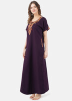 Cream Embroidery Night Gown