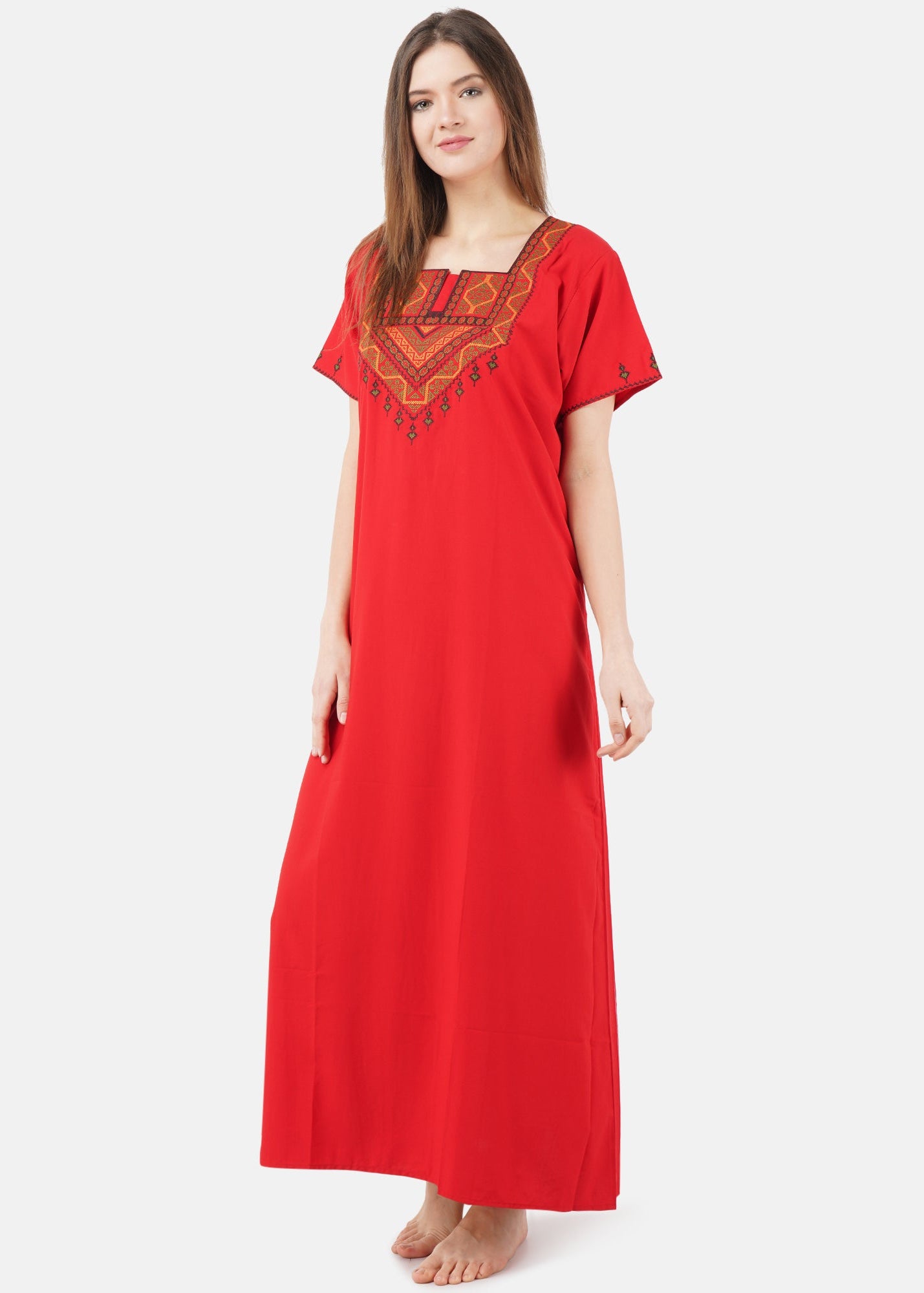 Resham Embroidery Night Gown