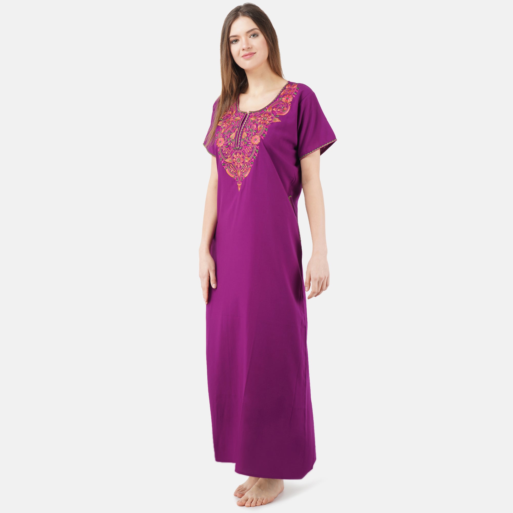 Colourful Embroidery Nightgown