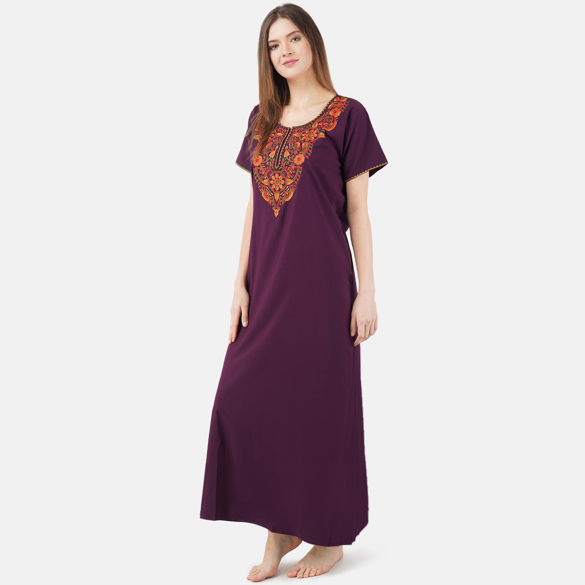 Colourful Embroidery Nightgown