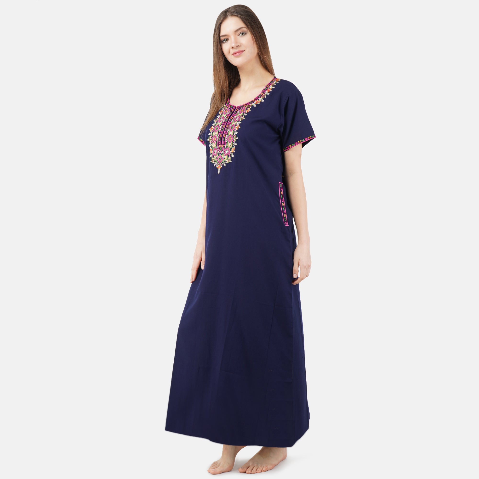 Multi Coloured Embroidered Nightgown
