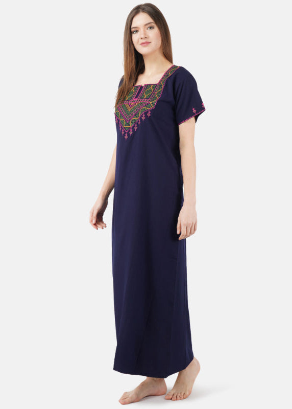Resham Embriodery No Bra Nighty
