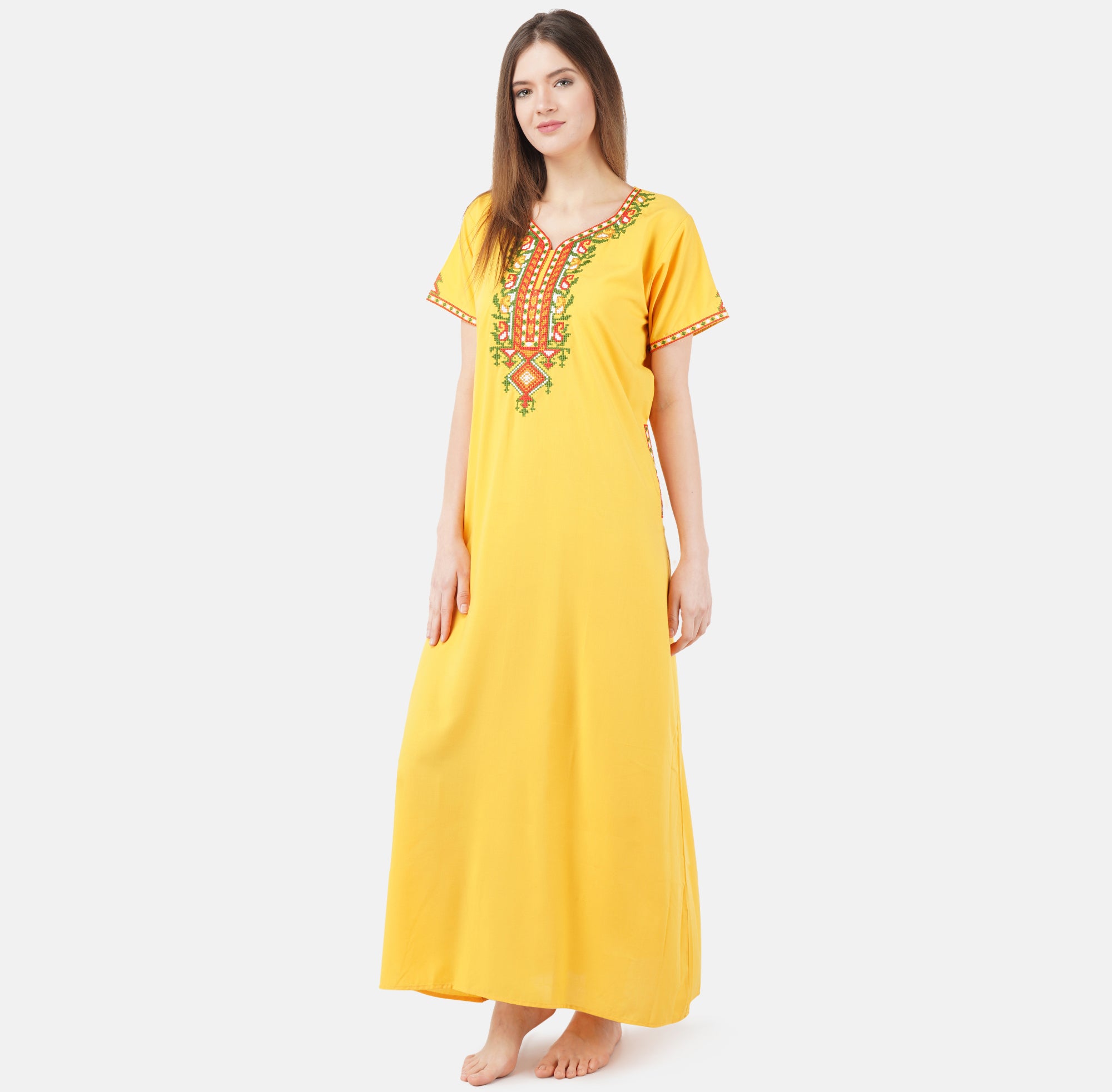 Crosswork Embroidered  Nightgown