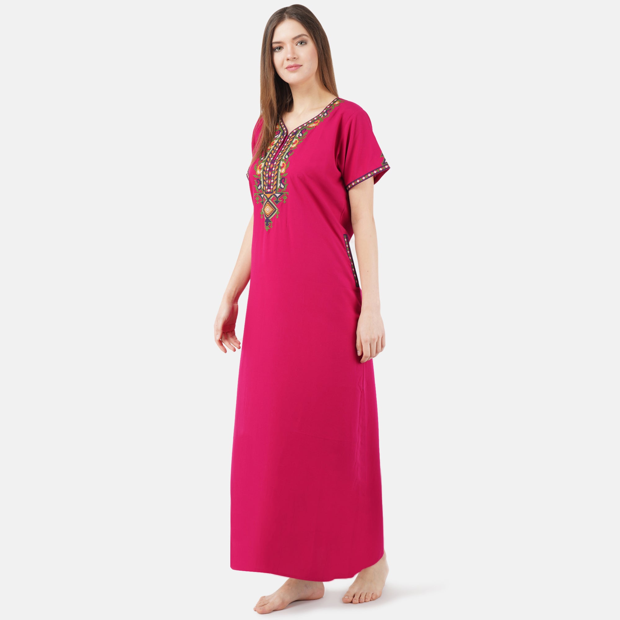 Crosswork Embroidered  Nightgown