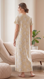 KOI Floral Blossom Alpine Cotton A-Line Nightgown with Flutter Sleeves