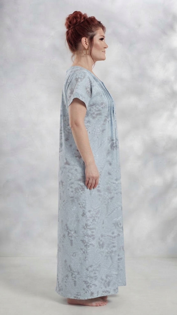 Light Floral Print A-Line Cotton Nighty