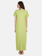 White Six Floral Embroidered Nightgown