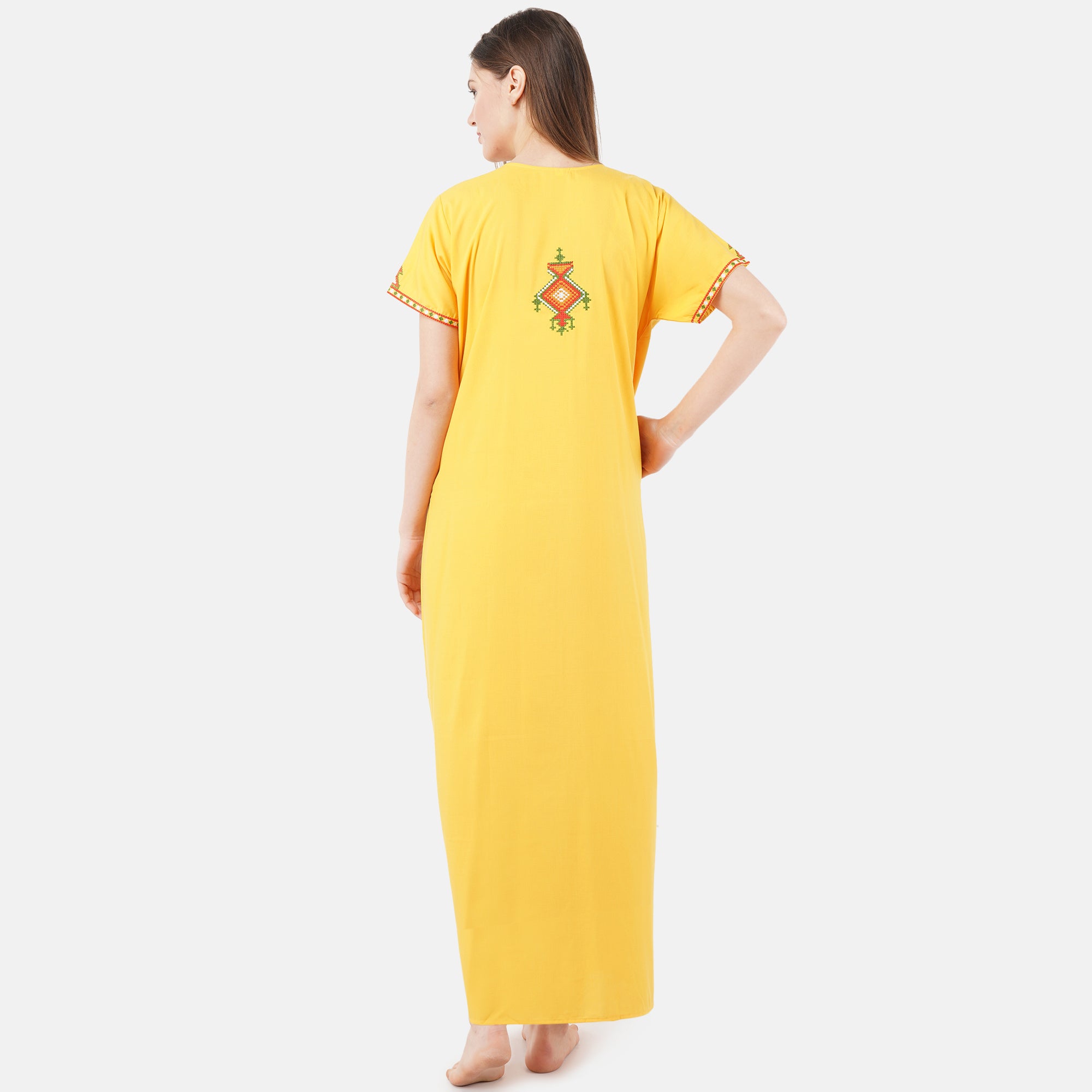 Crosswork Embroidered  Nightgown