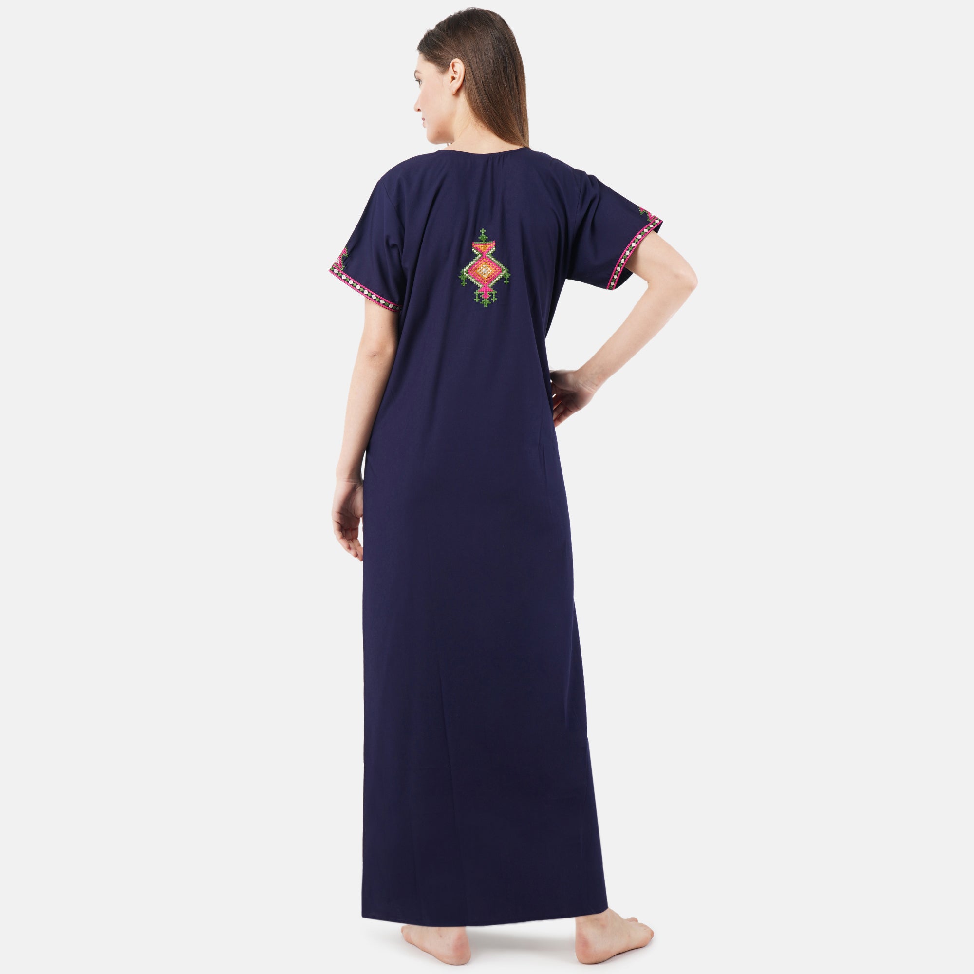 Crosswork Embroidered  Nightgown