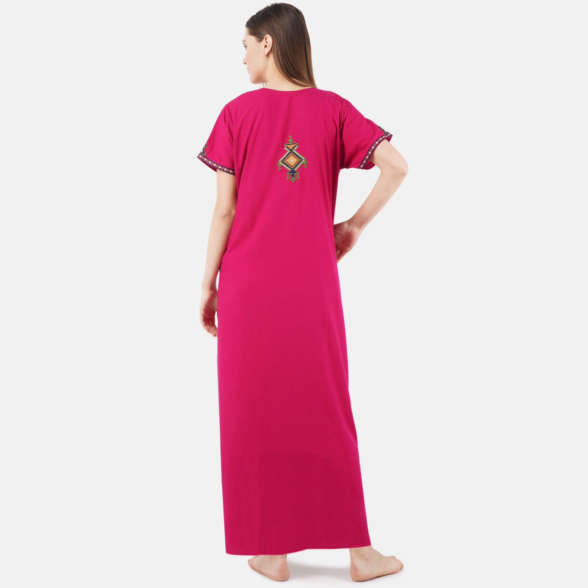 Crosswork Embroidered  Nightgown
