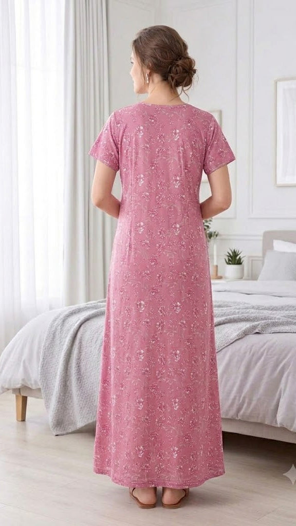 Women’s Floral A-Line Long Nightgown Secondary image