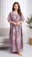 Itanlian_Satin_Line-Art Floral Print kaftan