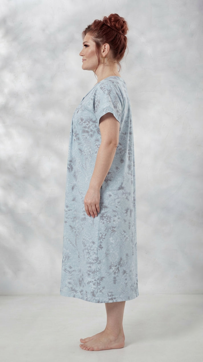 Light Floral Print A-Line Cotton Nighty