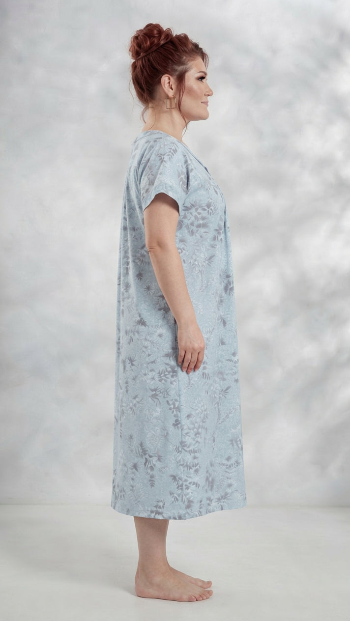 Light Floral Print A-Line Cotton Nighty