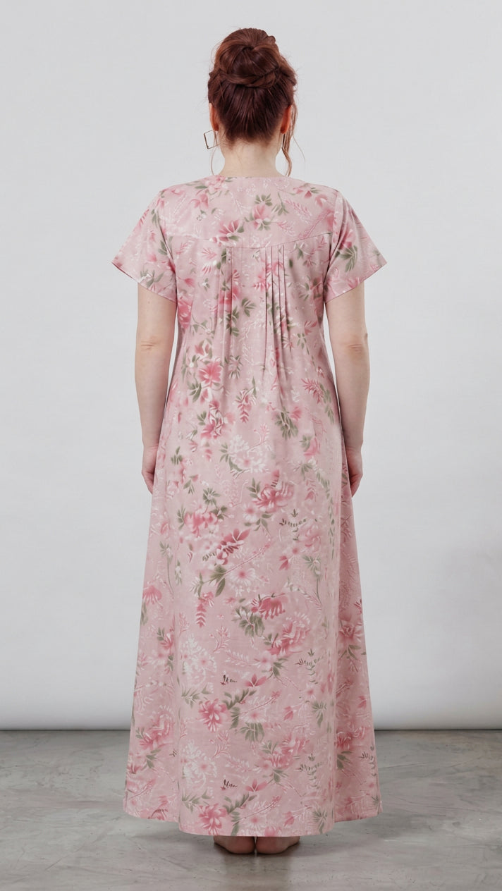 Light Floral Print A-Line Cotton Nighty Secondary image