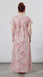 Light Floral Print A-Line Cotton Nighty