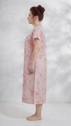 Light Floral Print A-Line Cotton Nighty