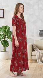 Alpine Plit Embroidered A-Line Floral Nightgown / Maxi Dress