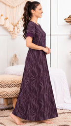 Midnight Abstract Cotton A-Line Nightgown