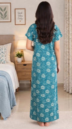 Floral Embroidered Cotton Nighty