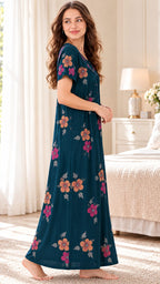 Vintage Alpine Flora Embroidered Long Gown
