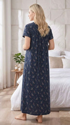 Alpine Comfort Pleated Maxi Nightgown