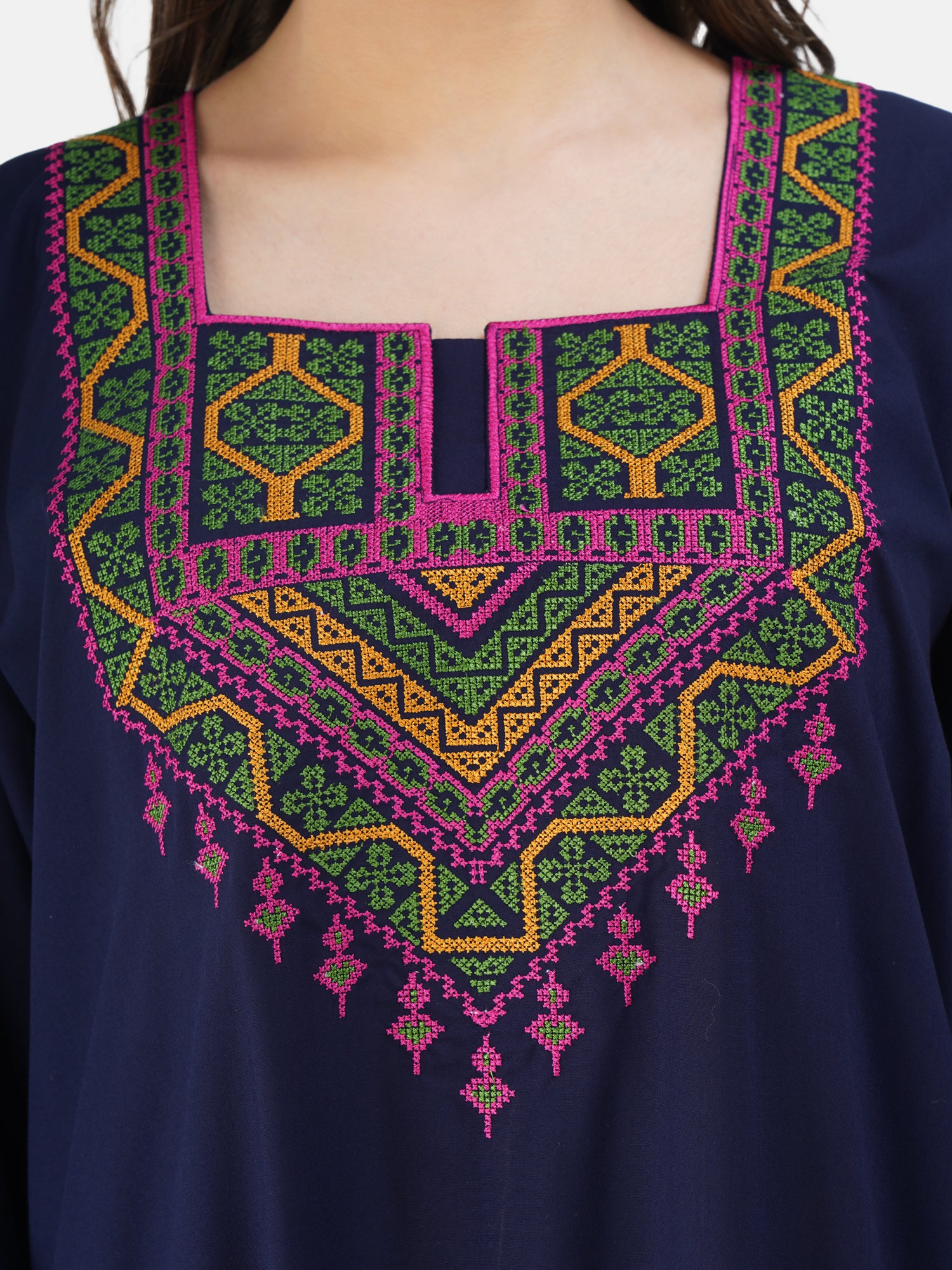 Resham Embroidery Full Sleeve Night Gown