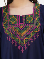 Resham Embroidery Full Sleeve Night Gown