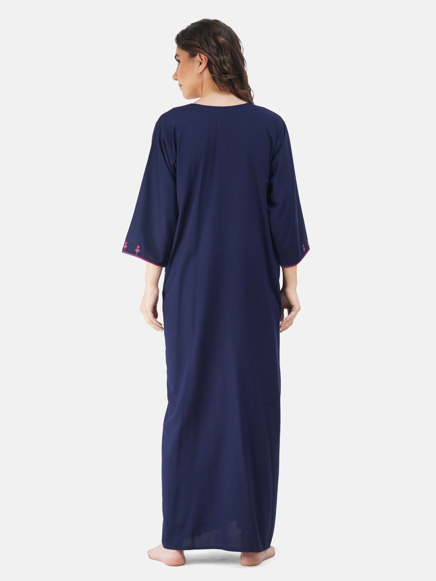 Resham Embroidery Full Sleeve Night Gown