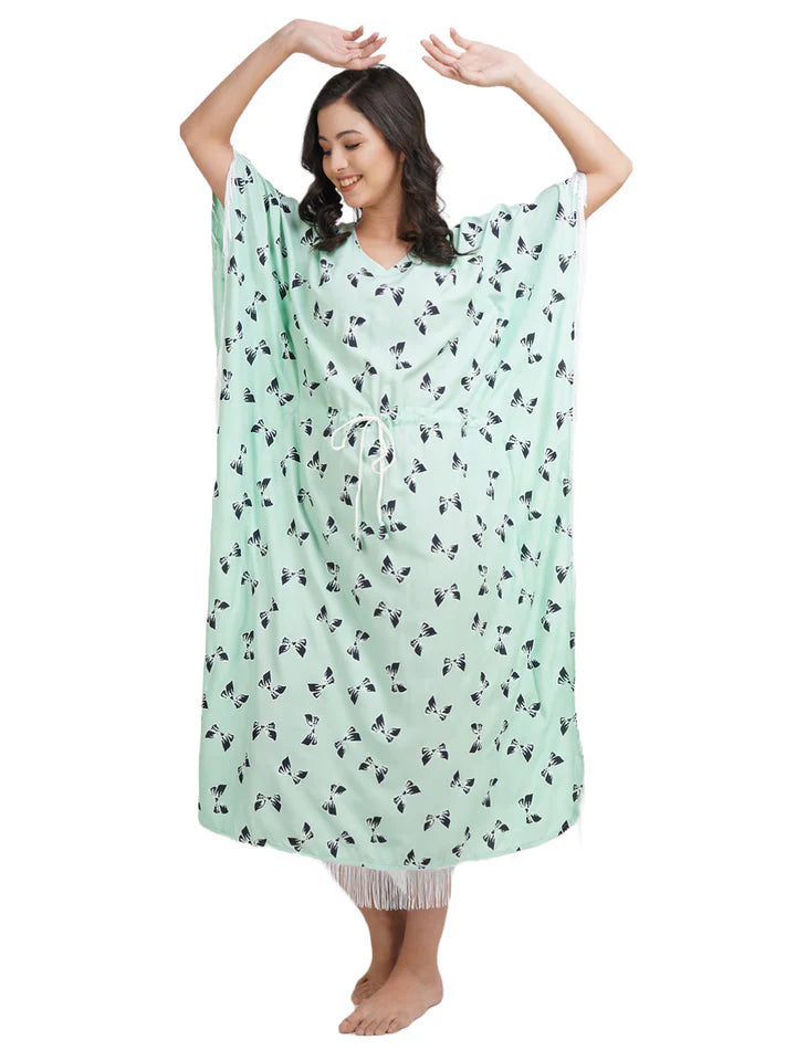 Lassy Kaftan with Beautiful Bow- Print Main image