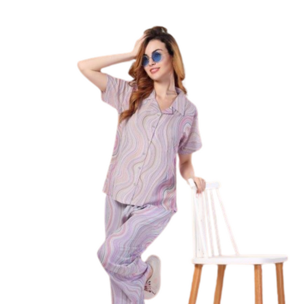 KOI SLEEPWEAR Co-ord Set Loungewear Premium Rayon Fabric Nightwear comfortable for Travel Pink